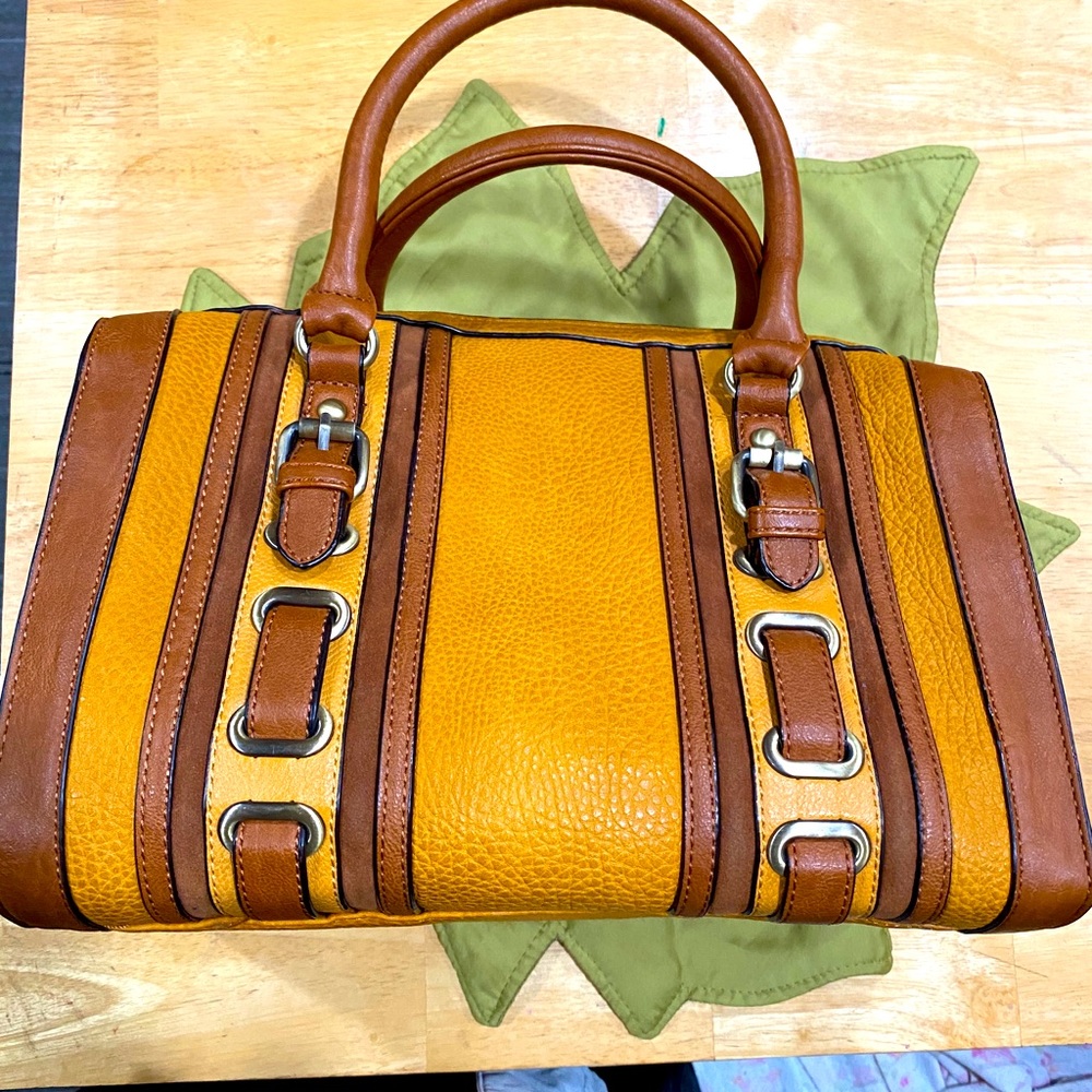 ALDO Brown and Mustard handbag